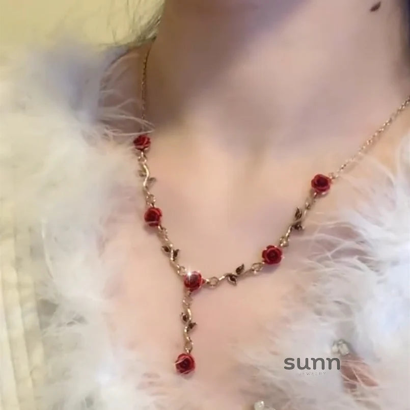 Lyriq Rose Tassel Necklace