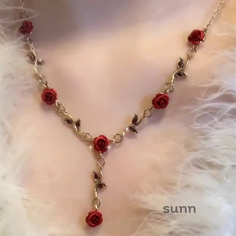 Lyriq Rose Tassel Necklace