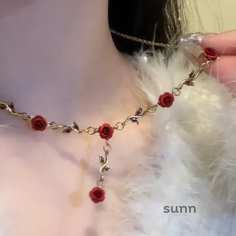 Lyriq Rose Tassel Necklace