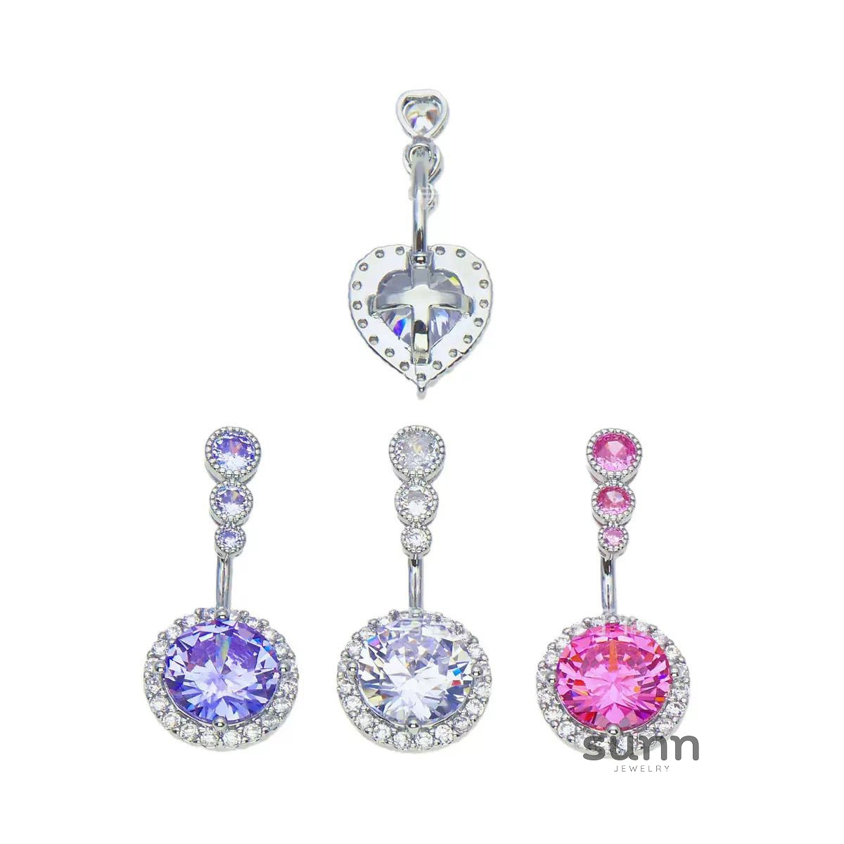 Lyvia Diamond Heart Navel Ring [WR5KFEQ2]