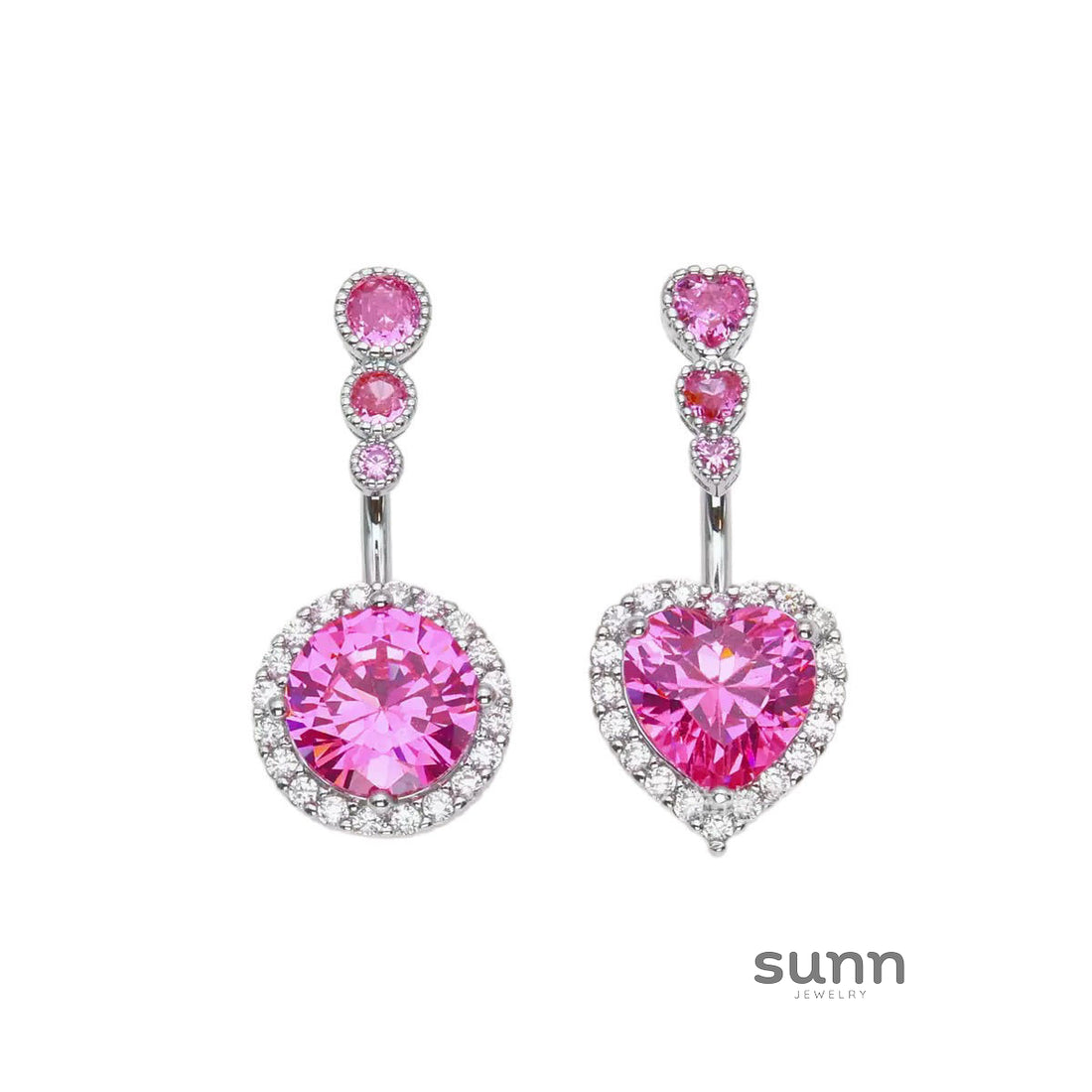 Lyvia Diamond Heart Navel Ring [KFSH6H9F]