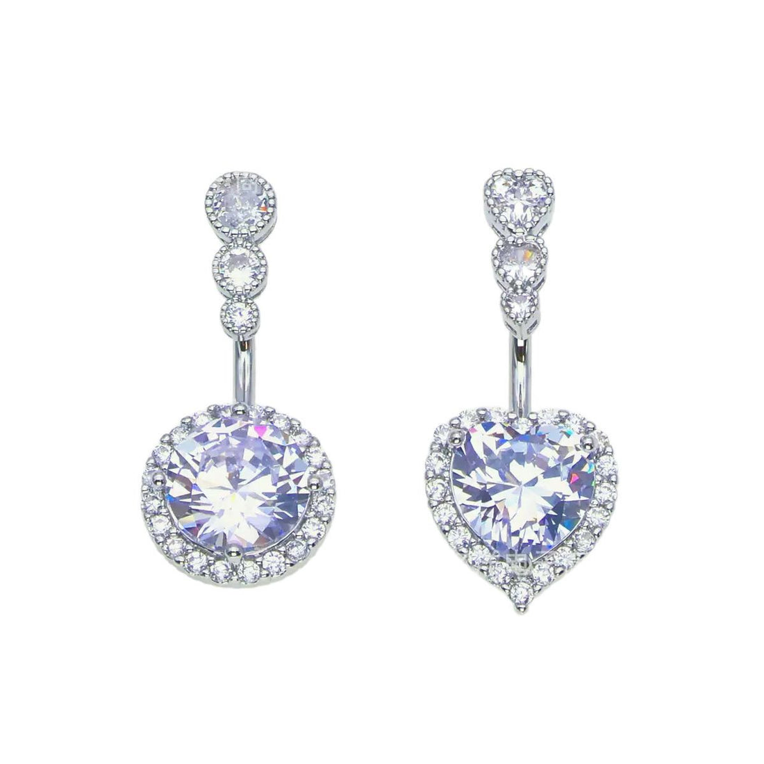 Lyvia Diamond Heart Navel Ring [KFSH6H9F]