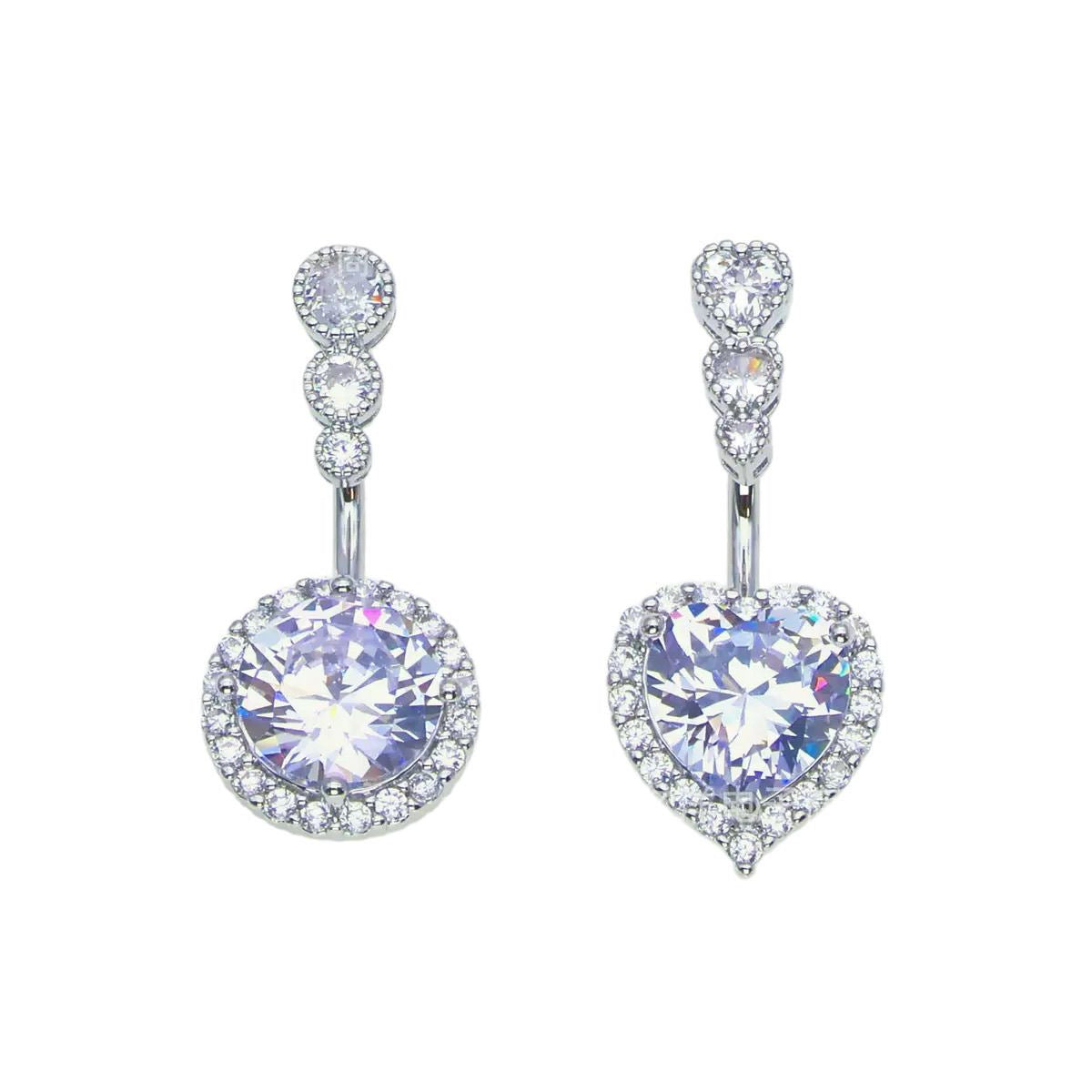 Lyvia Diamond Heart Navel Ring [KFSH6H9F]