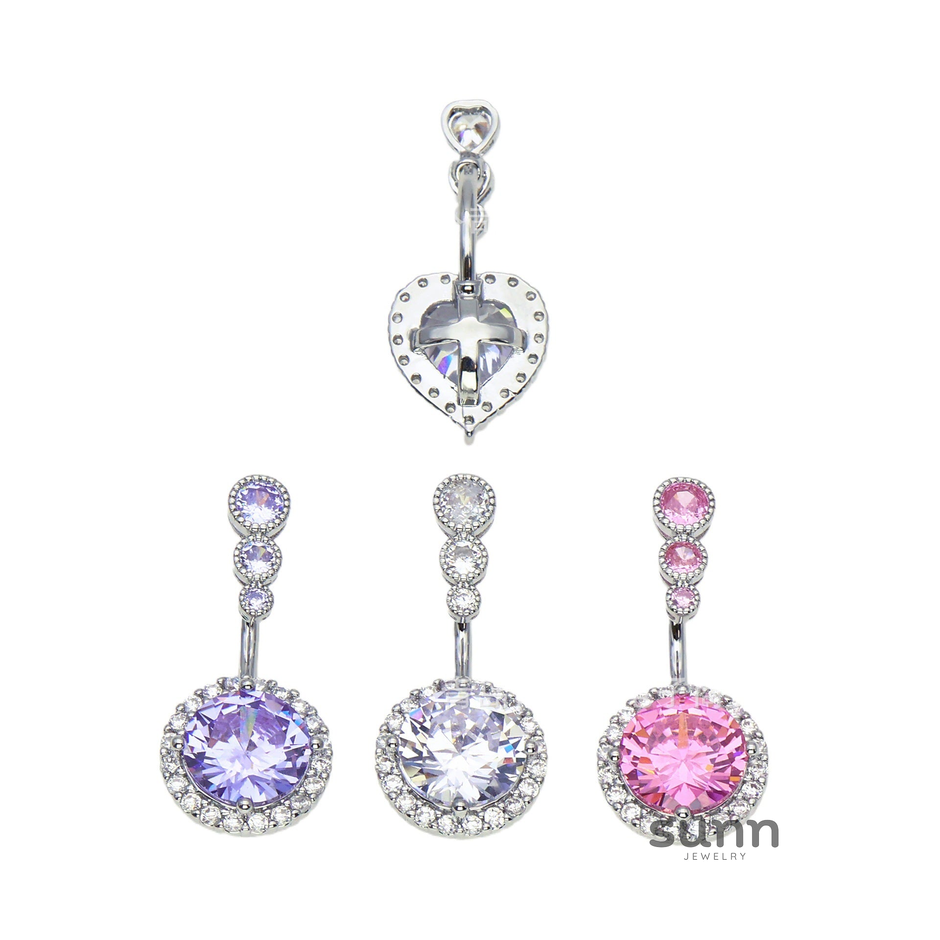 Lyvia Diamond Heart Navel Ring [DYY77VDK]