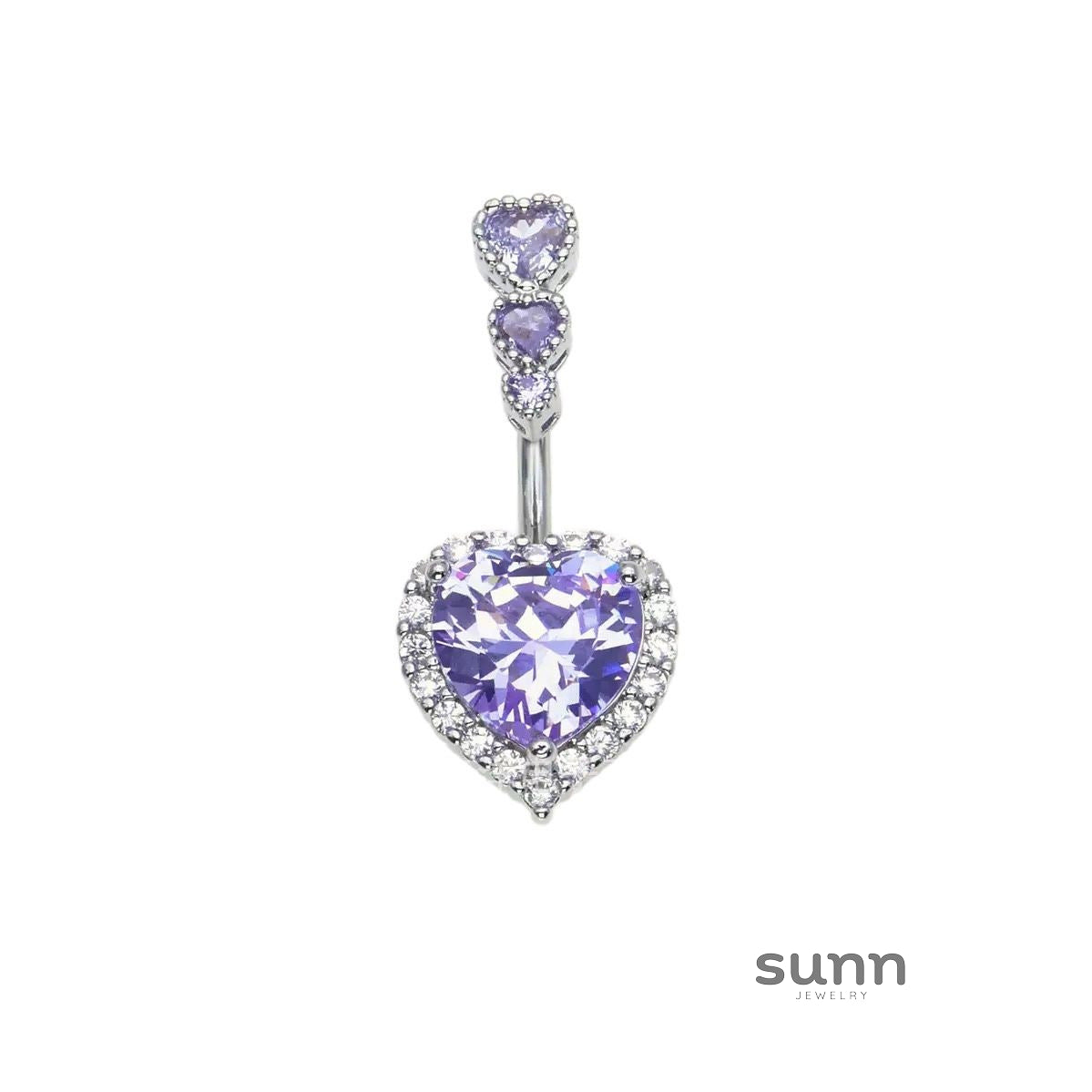 Lyvia Diamond Heart Navel Ring [4M0BXTM3]