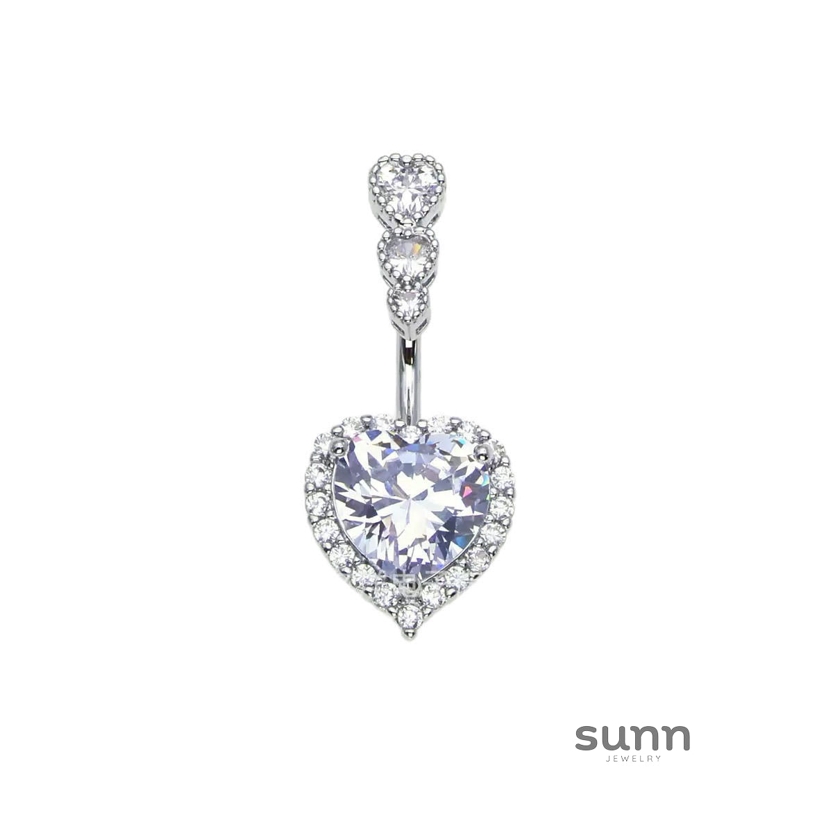Lyvia Diamond Heart Navel Ring [1CMOIWYZ]