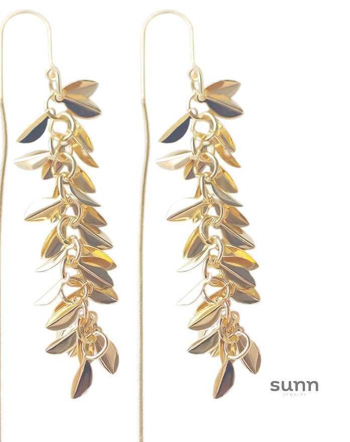 Macey Golden Tassel Earrings [CZWGXM76]