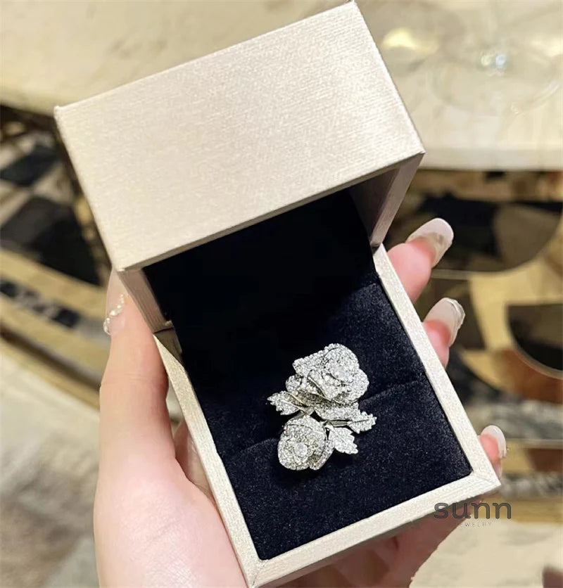Macey Pave Camellia Ring