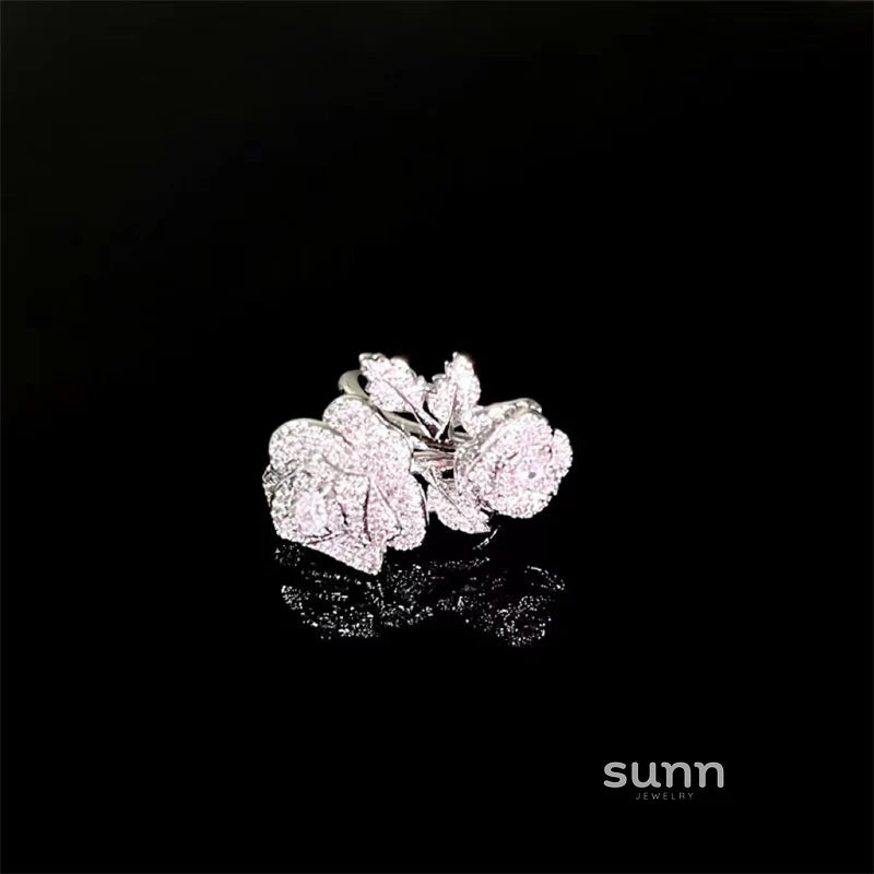 Macey Pave Camellia Ring
