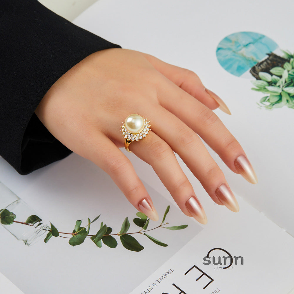 Maci Pearl Zircon Ring [CK4M2G2M]