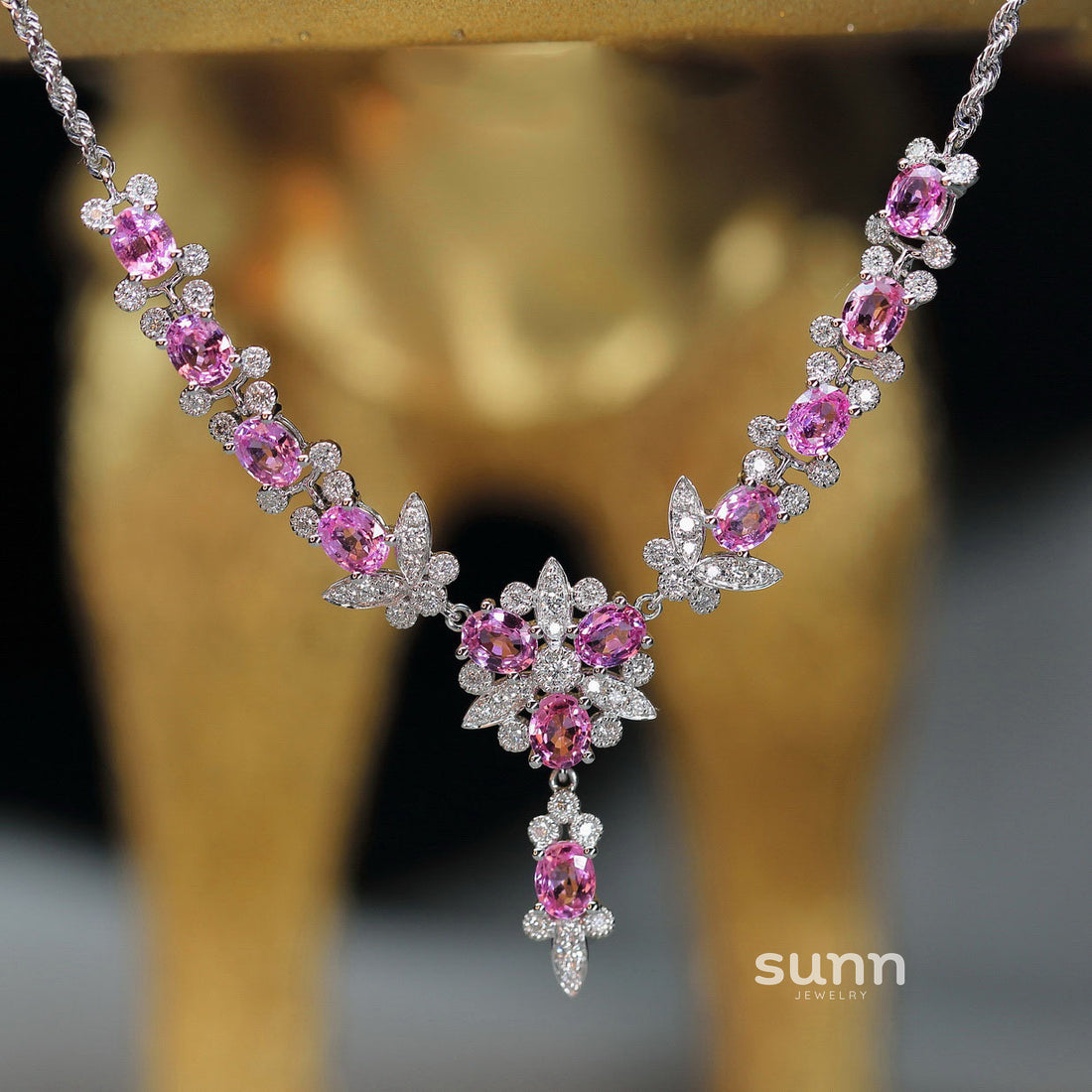 Mackenna Pink Butterfly Necklace [DTTCJ37A]