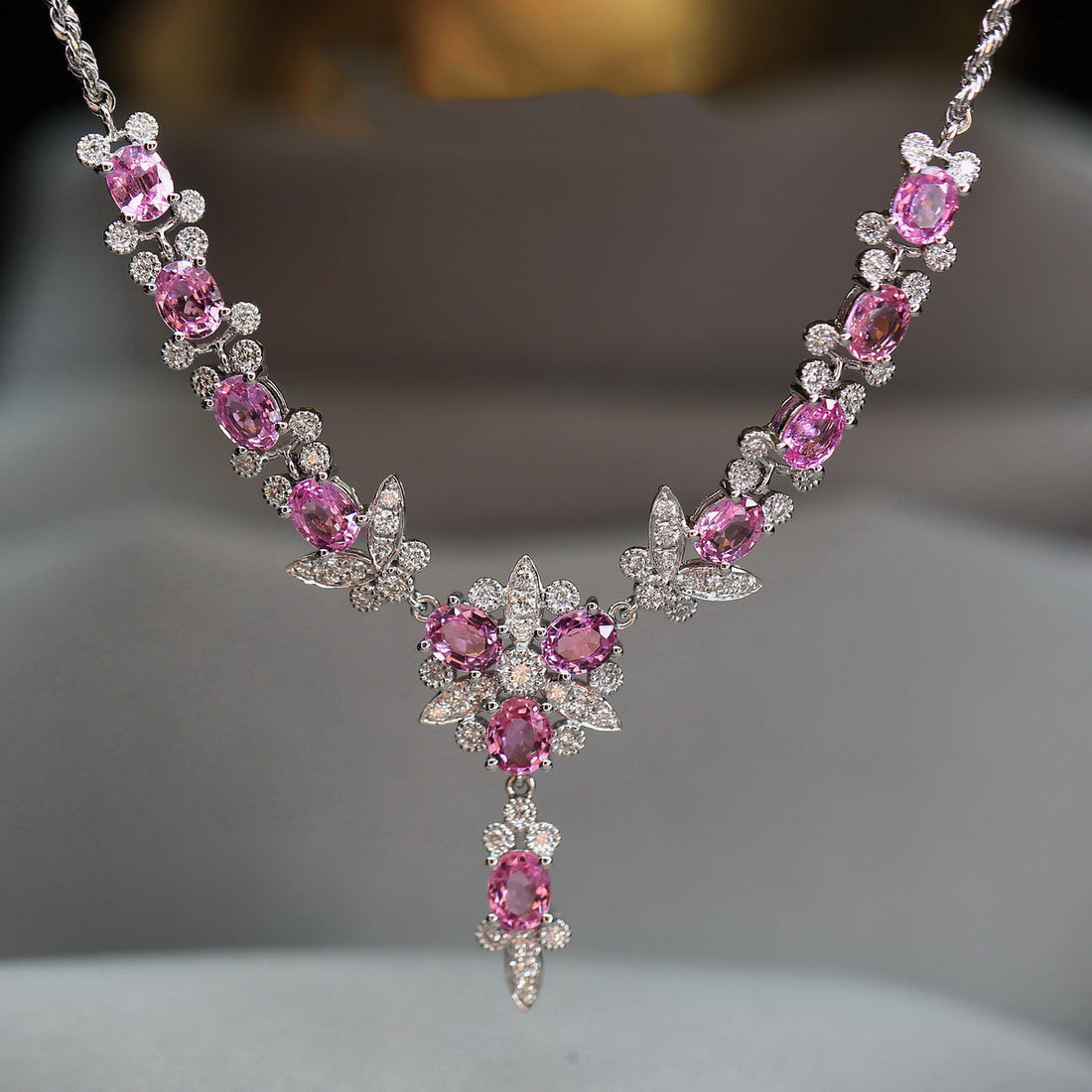 Mackenna Pink Butterfly Necklace [DTTCJ37A]