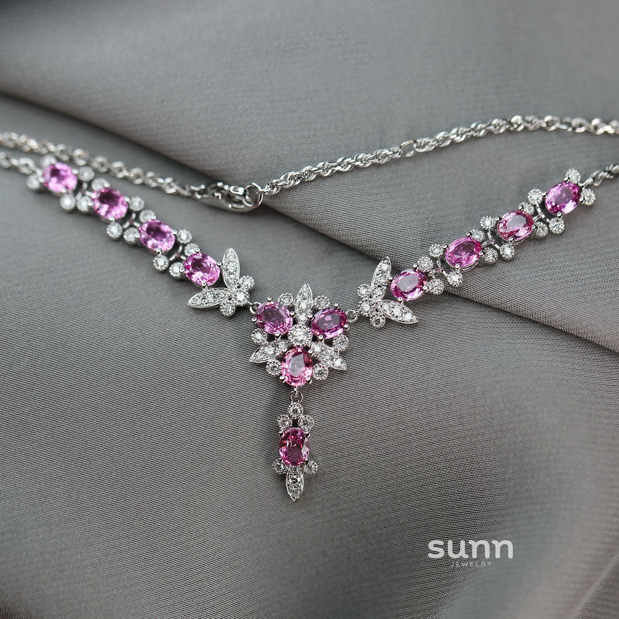 Mackenna Pink Butterfly Necklace [GE60MOC8]