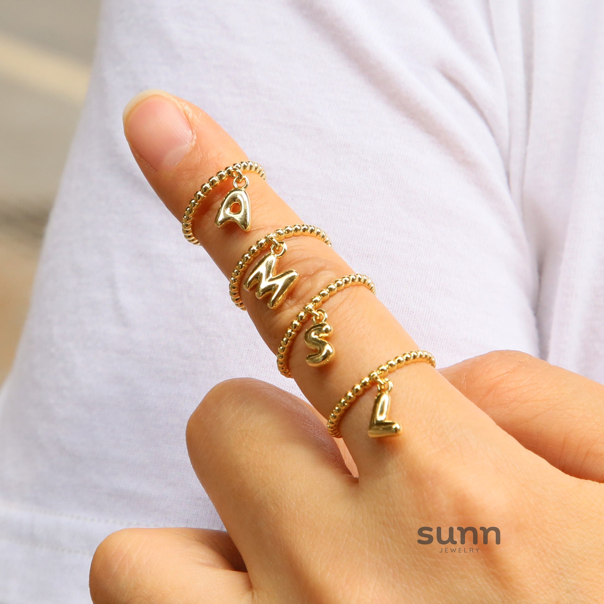 Macyn Bubble Letter Open Ring [RJ7HARJO]