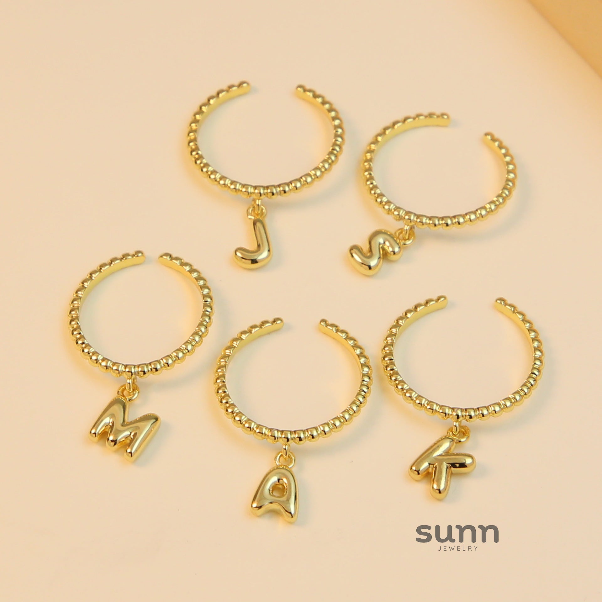 Macyn Bubble Letter Open Ring [B7RMSYAT]