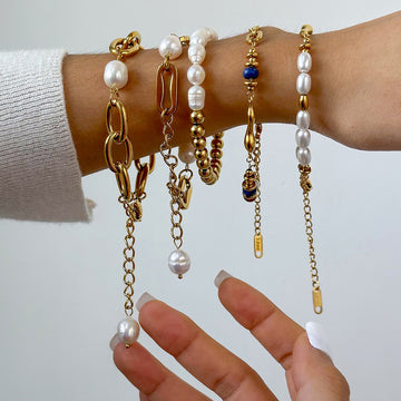 Maddalena Stacked Pearl Bracelet Set [94H6FJ5X]