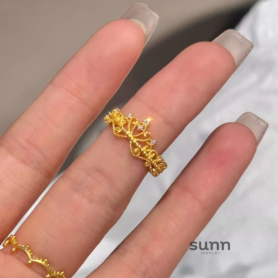 Madden Crystal Lace Crown Ring