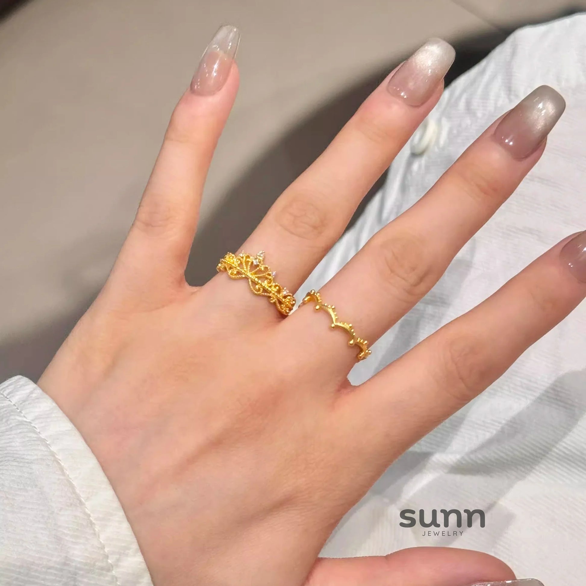 Madden Crystal Lace Crown Ring