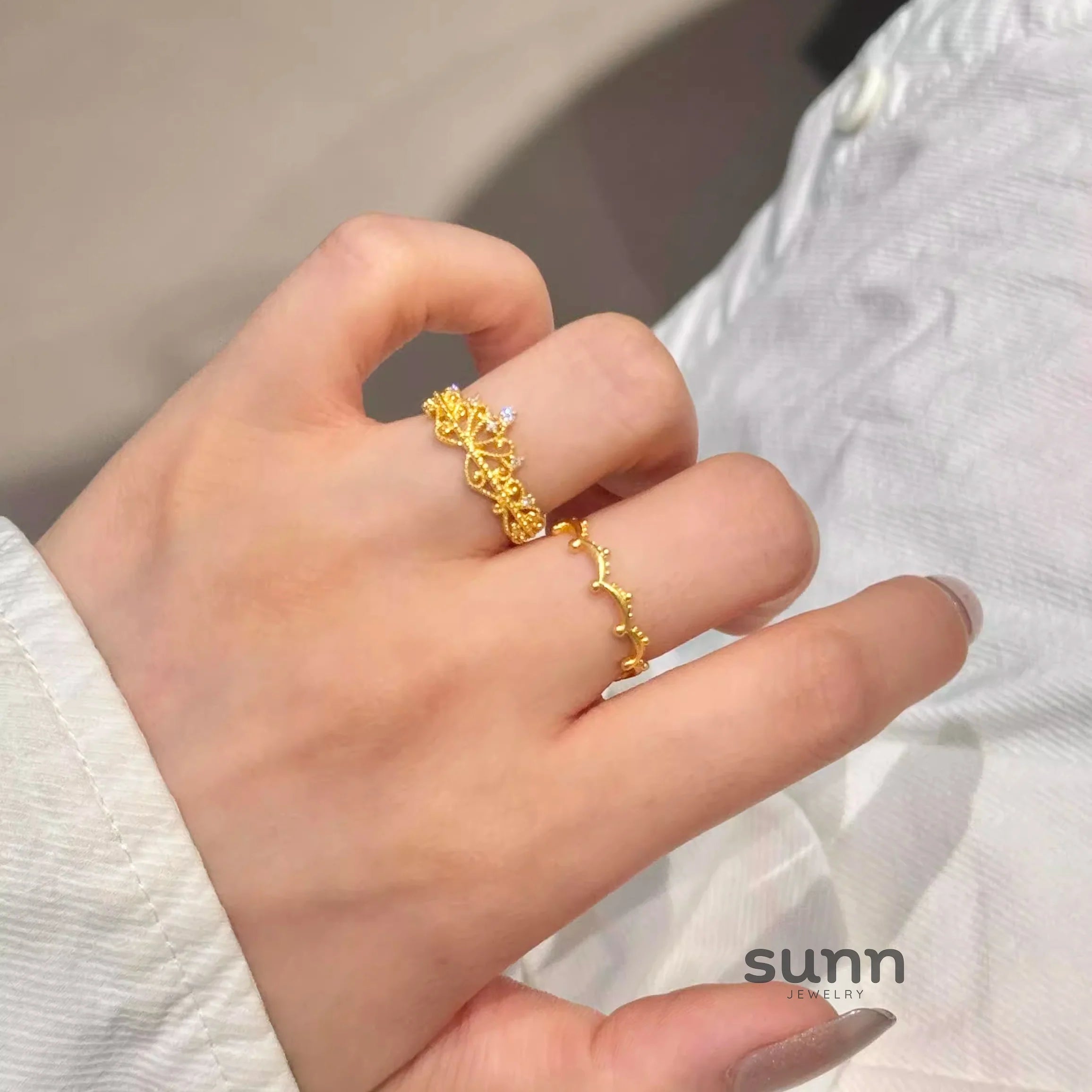 Madden Crystal Lace Crown Ring