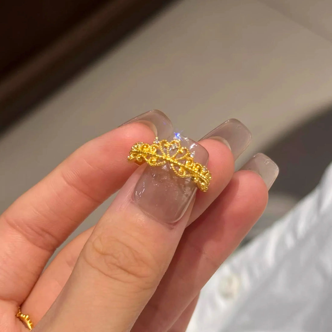 Madden Crystal Lace Crown Ring