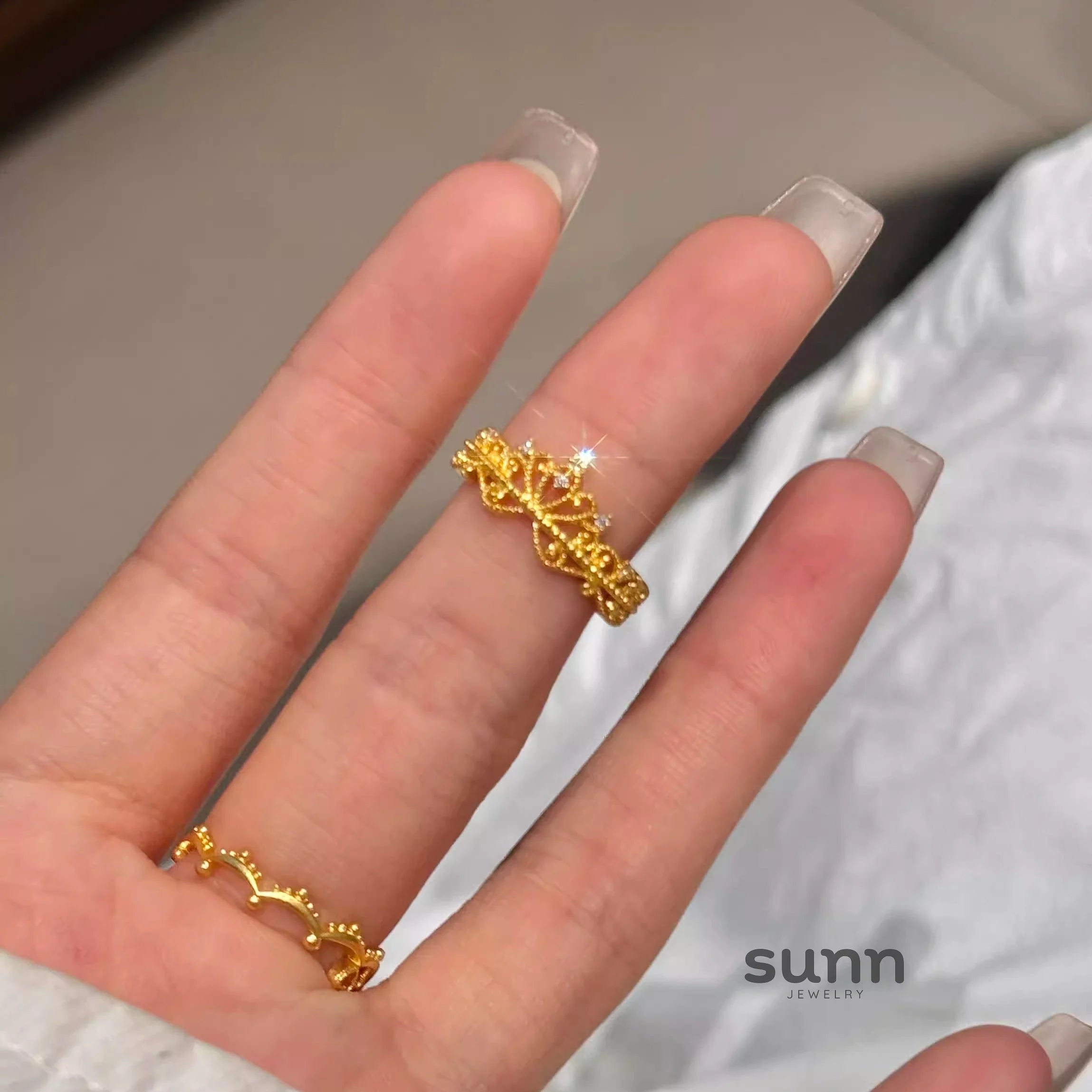 Madden Crystal Lace Crown Ring