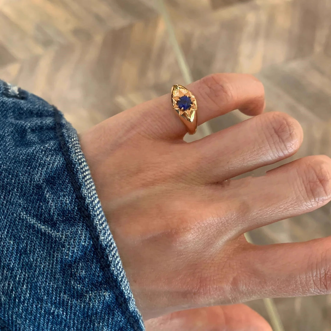 Maddisyn Aquamarine Octagram Ring