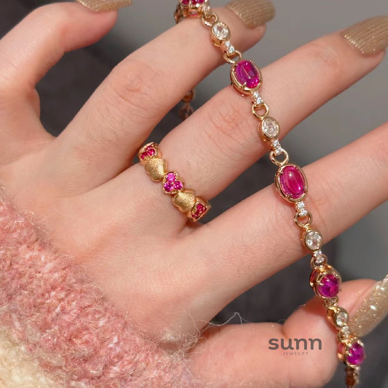 Maddyson Ruby Heart Ring [YG1HWZ3E]