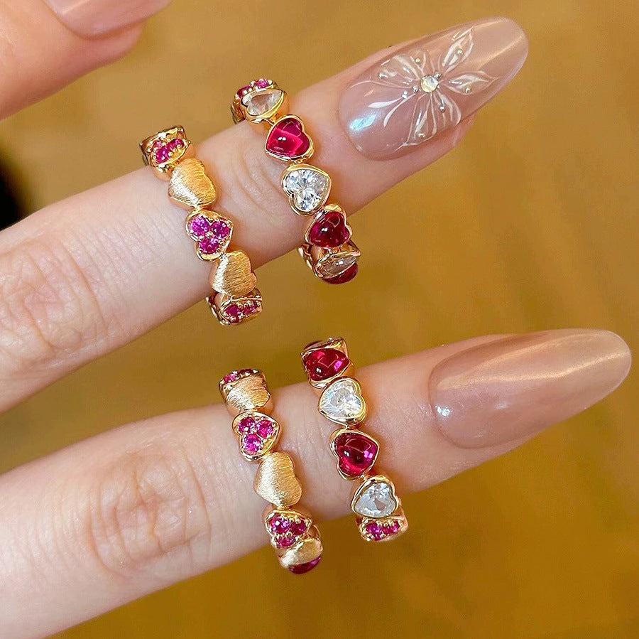 Maddyson Ruby Heart Ring [LMZRNFP4]