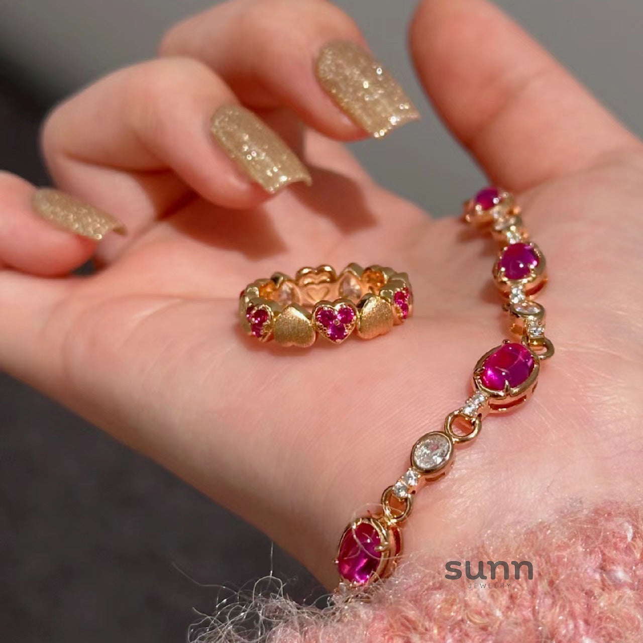 Maddyson Ruby Heart Ring [0LMBCX5S]