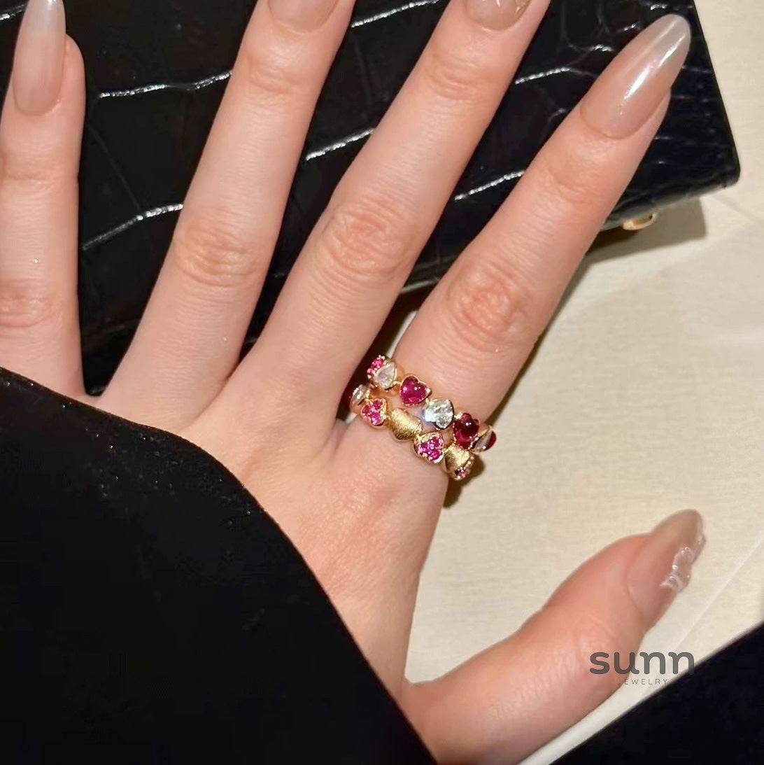 Maddyson Ruby Heart Ring [K98ZRTNI]