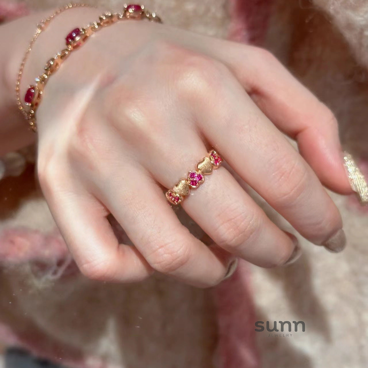 Maddyson Ruby Heart Ring [1EJGI0UR]