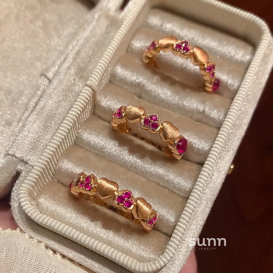 Maddyson Ruby Heart Ring [LMZRNFP4]