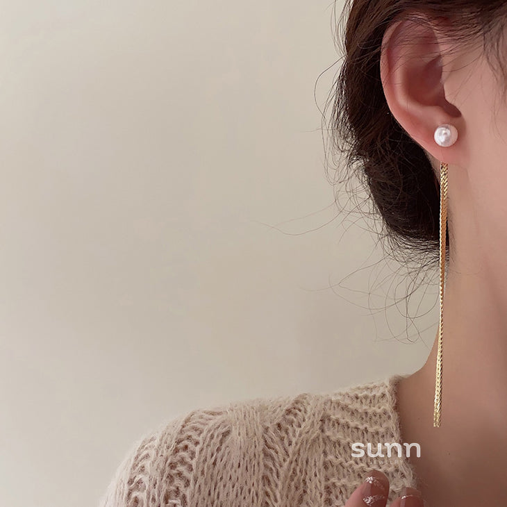 Madilynn Pearl Tassel Earrings [MP8CRJRK]