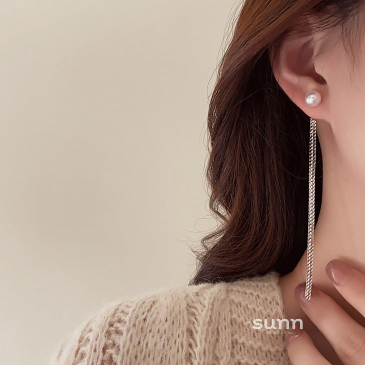 Madilynn Pearl Tassel Earrings [JQEJ3ATB]