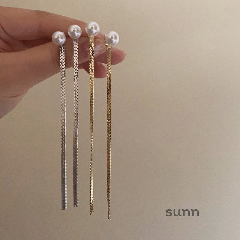 Madilynn Pearl Tassel Earrings [1B5O5U2T]