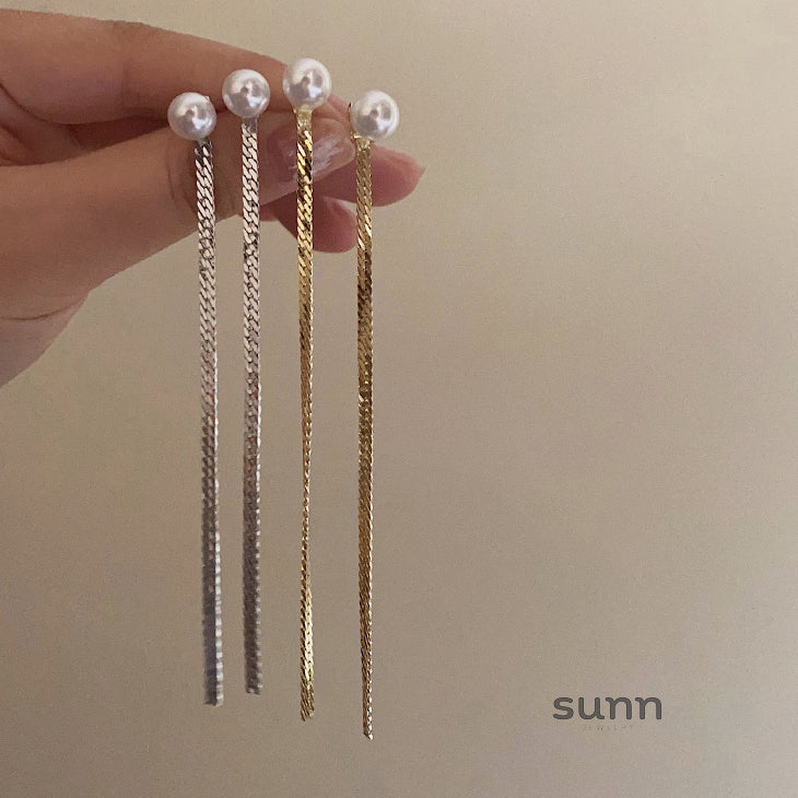 Madilynn Pearl Tassel Earrings [I40ZIE3O]