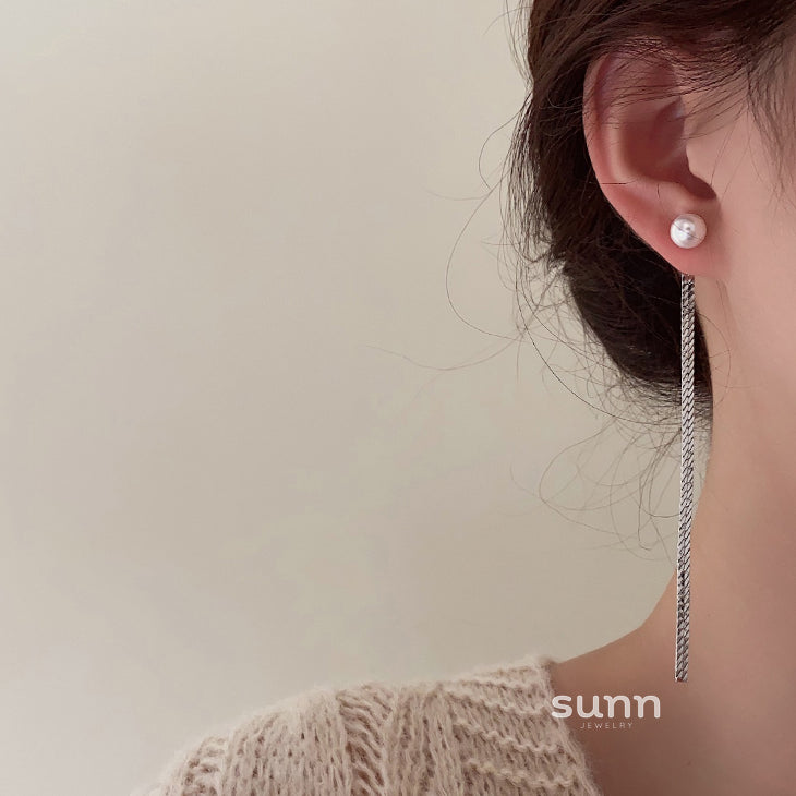 Madilynn Pearl Tassel Earrings [JBXE2H97]