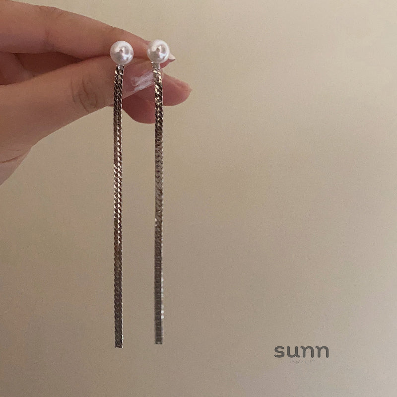 Madilynn Pearl Tassel Earrings [HX37A8HF]