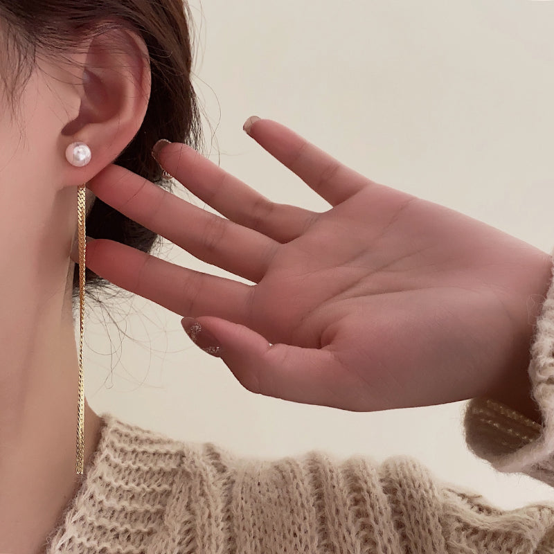 Madilynn Pearl Tassel Earrings [QV0P6VIS]