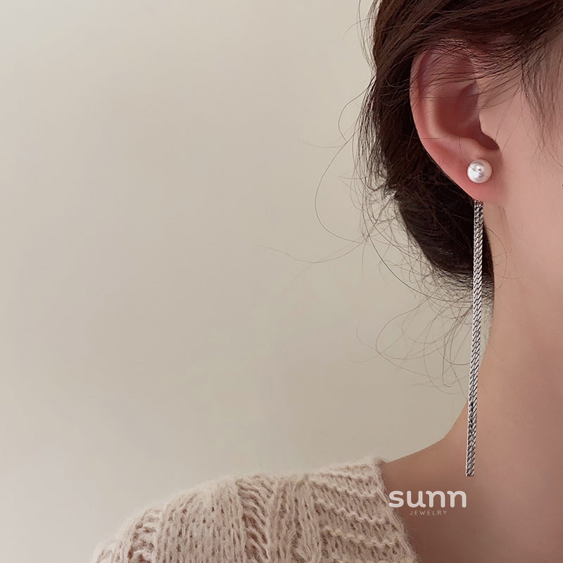 Madilynn Pearl Tassel Earrings [2S4NIJCR]