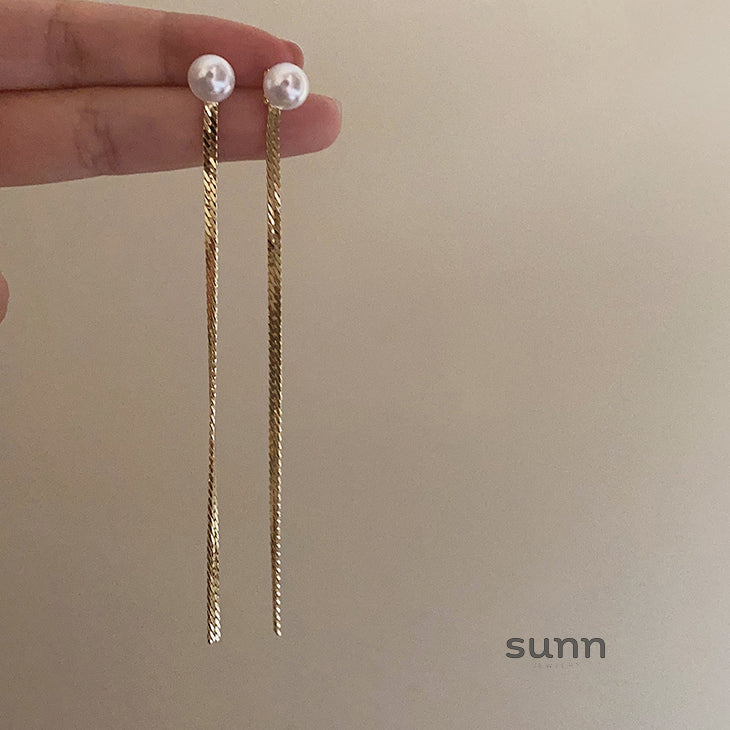 Madilynn Pearl Tassel Earrings [3X4PFFAT]