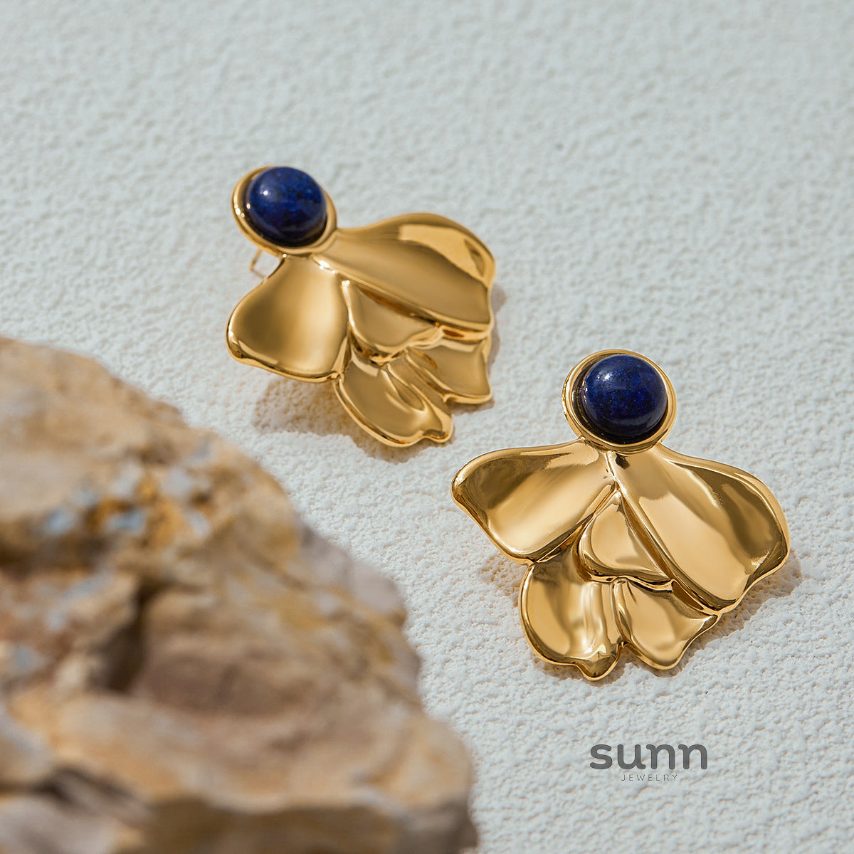 Madisyn Lapis Fan Drop Earrings [BA1C3GJC]