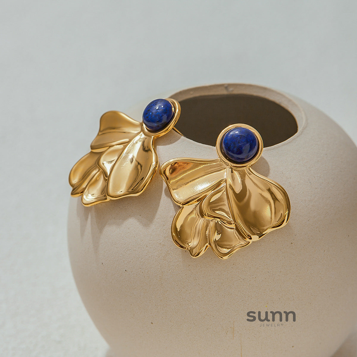 Madisyn Lapis Fan Drop Earrings [10515DOB]