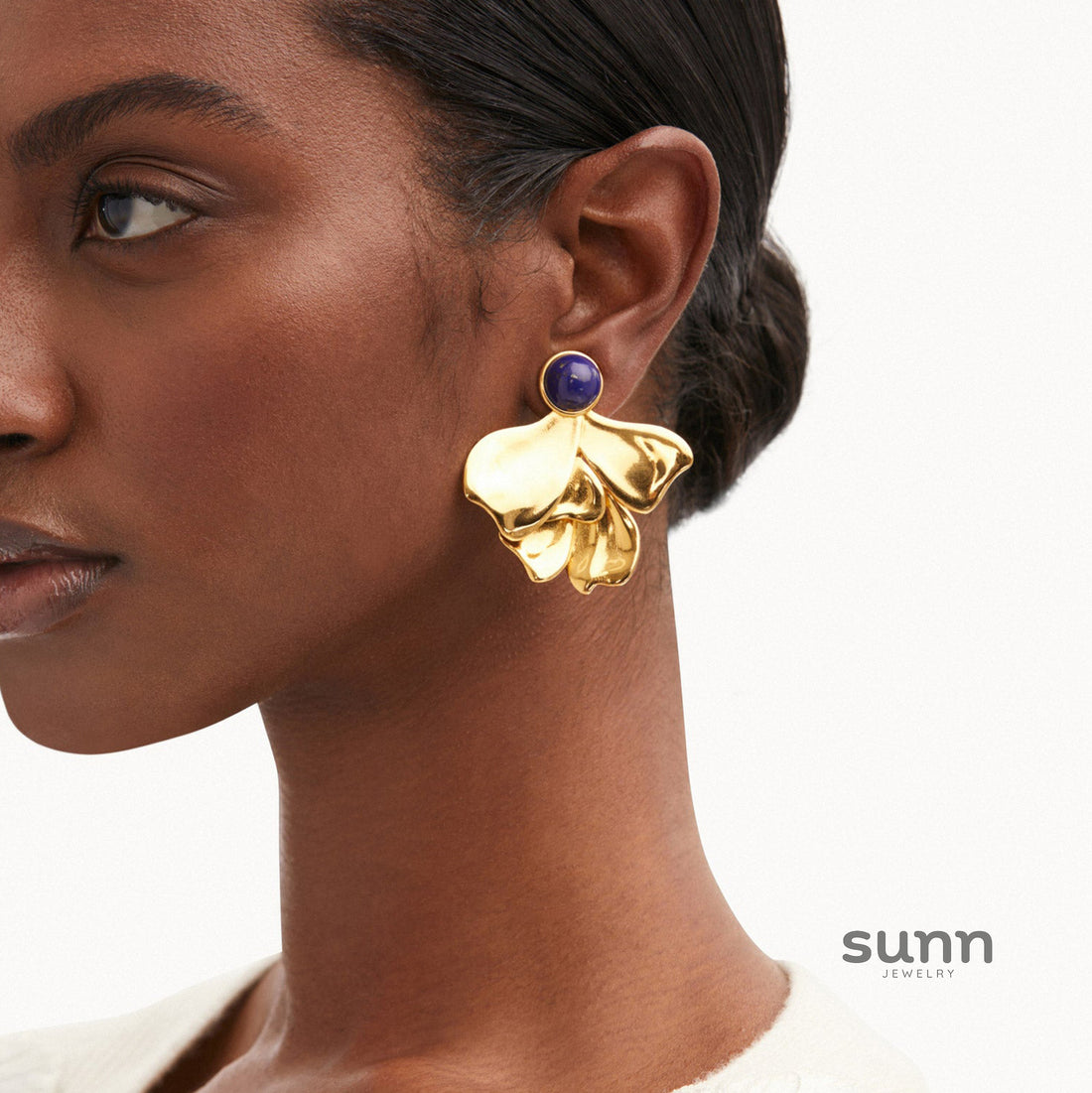 Madisyn Lapis Fan Drop Earrings [95V4CETN]