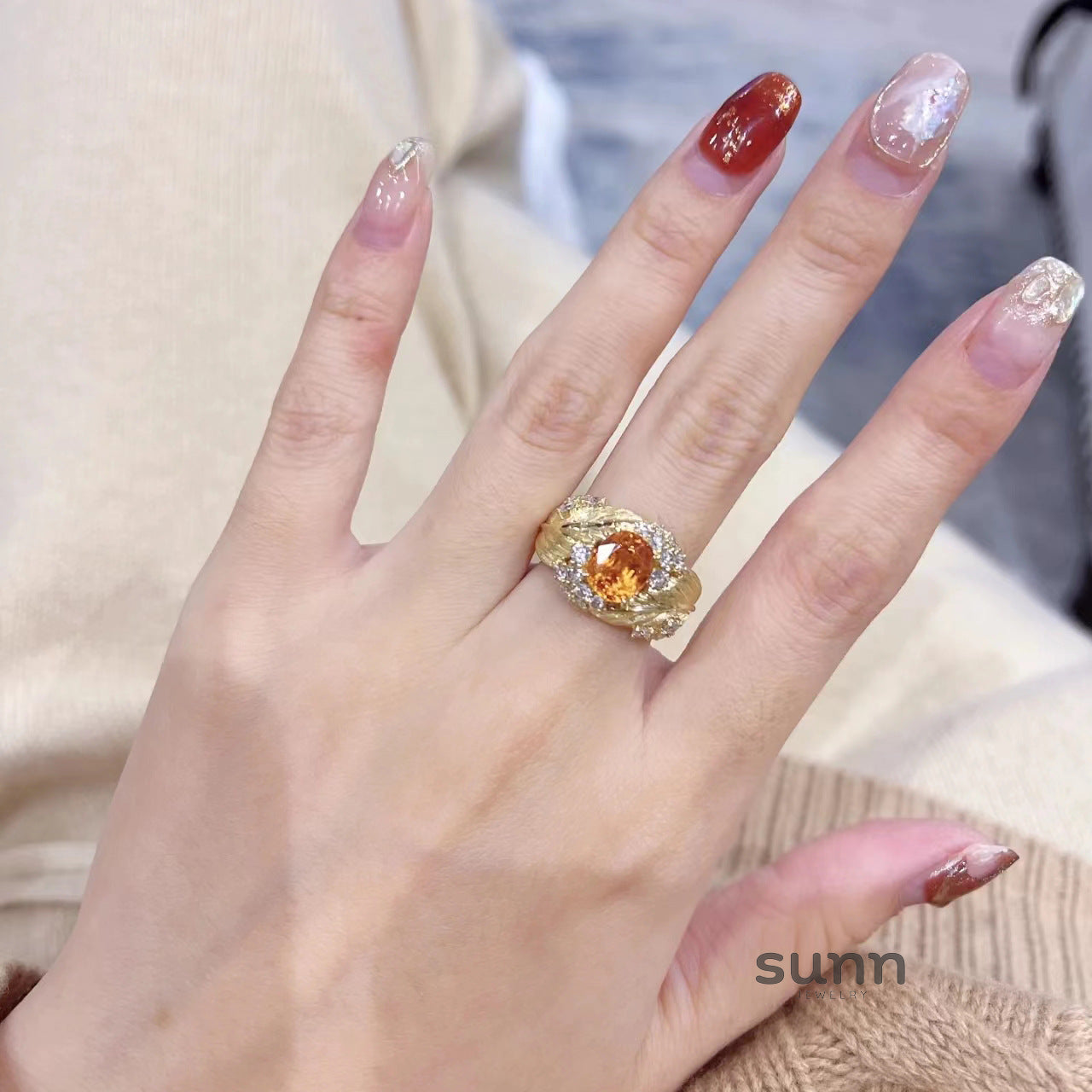 Madyson Gilded Zircon Ring [2DAS8UCA]