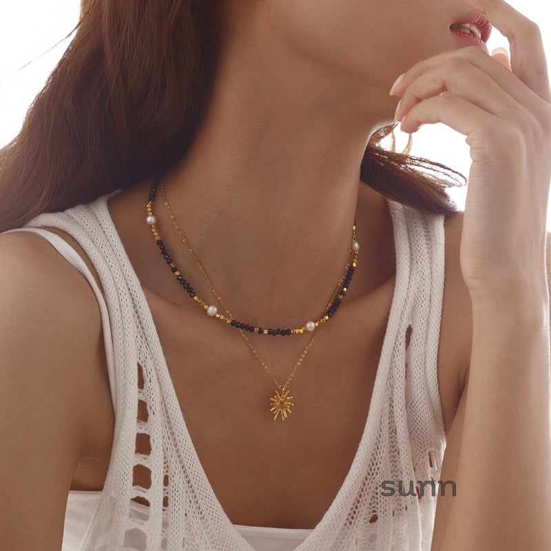 Mae Black Crystal Pearl Choker [YIO18TM6]