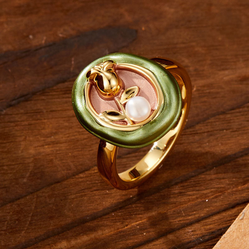 Maelani Floral Pearl Ring [6CP95GQJ]