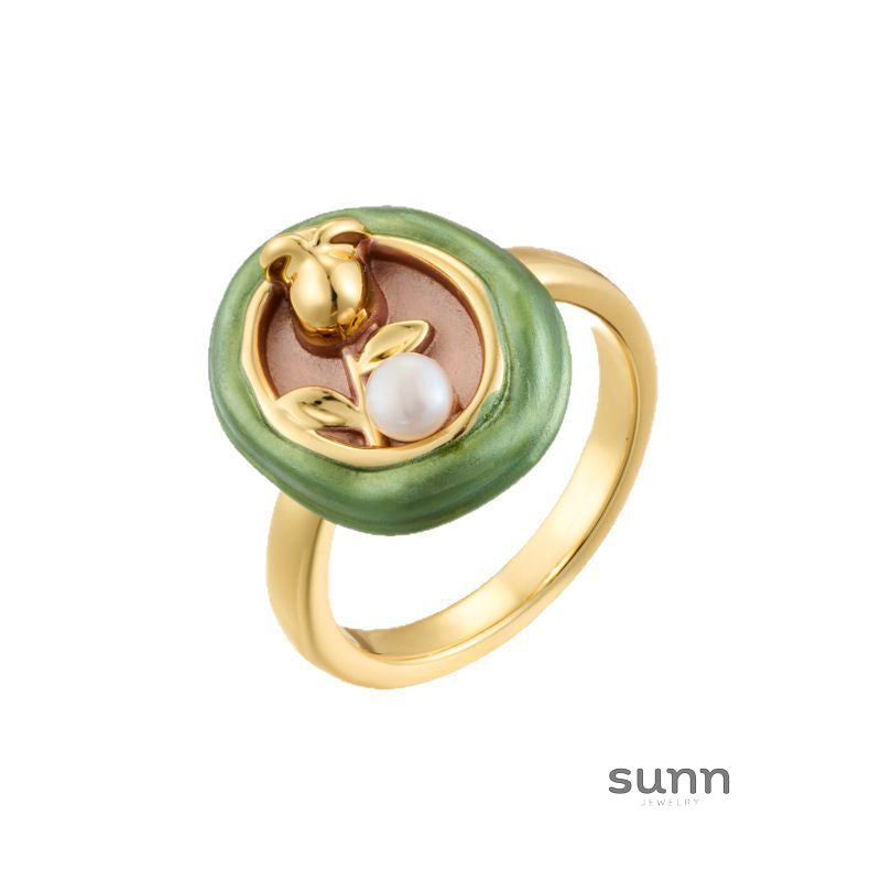 Maelani Floral Pearl Ring [DA8W8ILF]