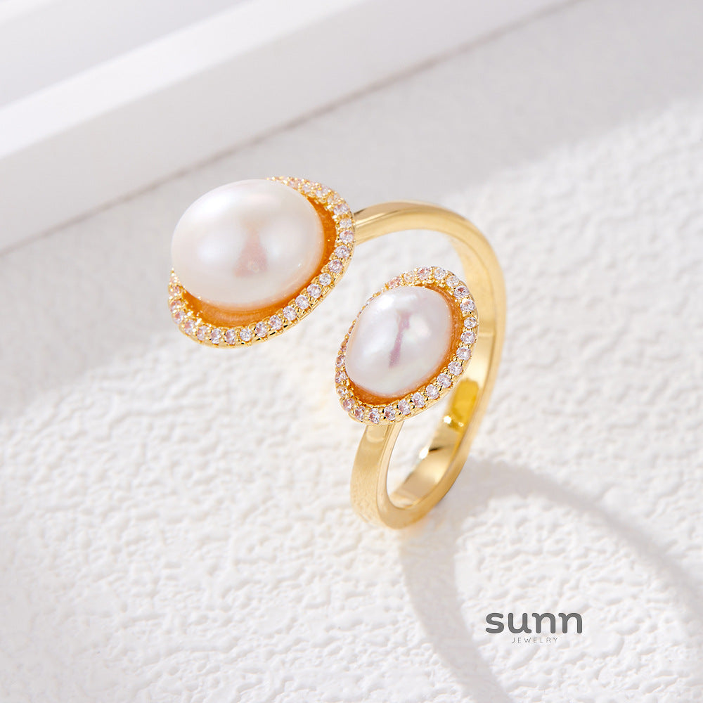 Maelani Micro-Set Pearl Open Ring [2A7BZ9DC]