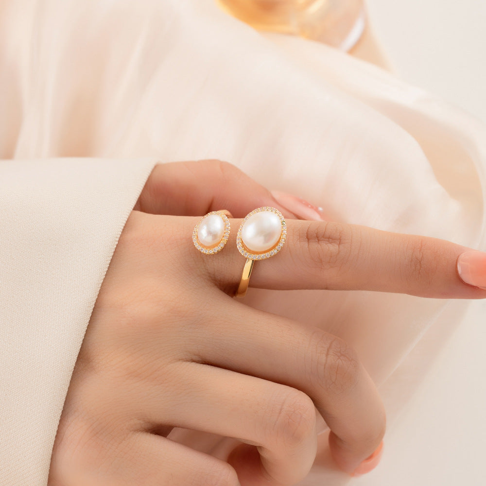 Maelani Micro-Set Pearl Open Ring [BCFA2UVT]